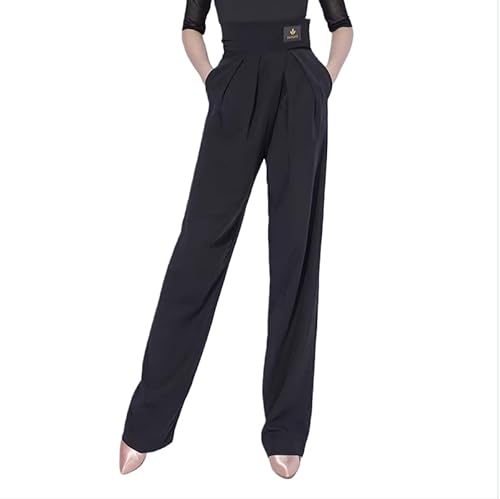 Yhhsgscr Adult Latin Dancing Performance Outfit Trousers for Samba Women's Salsa Cha Cha Practice Pants Soft Smooth,B,26