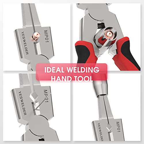 Image of YESWELDER 8 inch MIG Welding Pliers with Rentention Chain, Anti-Rust and Durable High-Carbon Steel, All-In-One Multifunctional MIG Pliers for Professional Welding