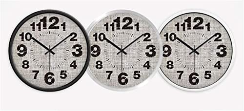 Maison horloge murale numérique silencieuse à quartz en lin - 3