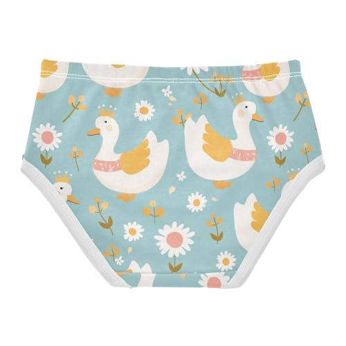 Wusikd White Ducks Girls' Underwear Cotton Crowns Girls Briefs Soft Toddler Underwear 2T2