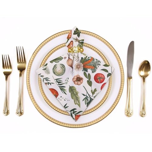 Servilletas de tela reutilizables con diseño vegetal y floral, set x4 miniatura 3