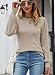 FEKOAFE Womens Sweaters Fall Fashion 2025 Casual Ribbed Knit Long Lantern Sleeves Sweater Apricot M