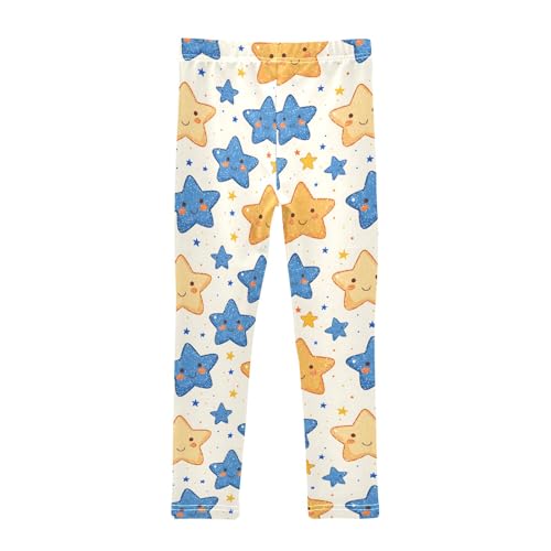 Cute Simple Stars Girls Leggings Soft Comfortable Athletic Leggings Dancing Pants for 4-10 Years2