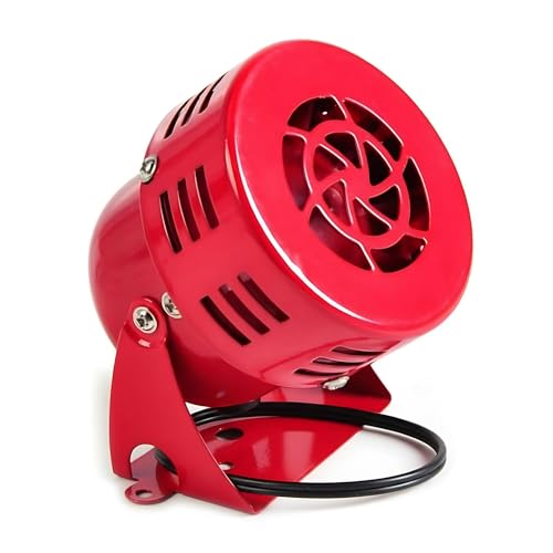 Duokon Alarma de Motor 220V 120dB MS 190 Mini Sirena Signalhorn 230v Sonido Industrial Zumbador Protección Eléctrica Contra Robo Sonido Continuo, Rojo
