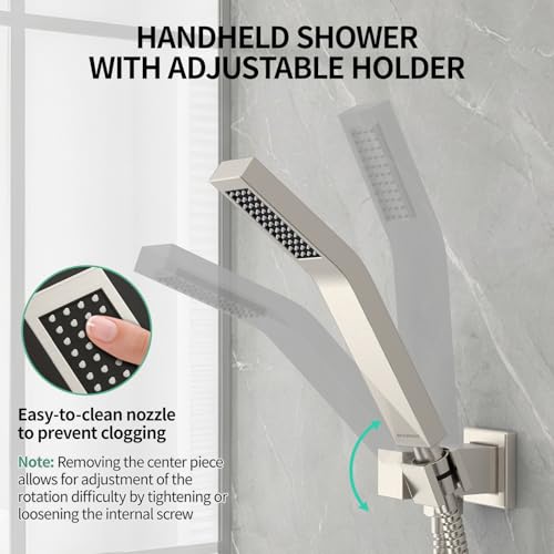 Image of SR SUN RISE 12 Inch Ceiling Mount Rain Shower System,Brushed Nickel