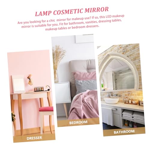 Espejo para maquillaje con luz Led forma corazón portátil miniatura 7