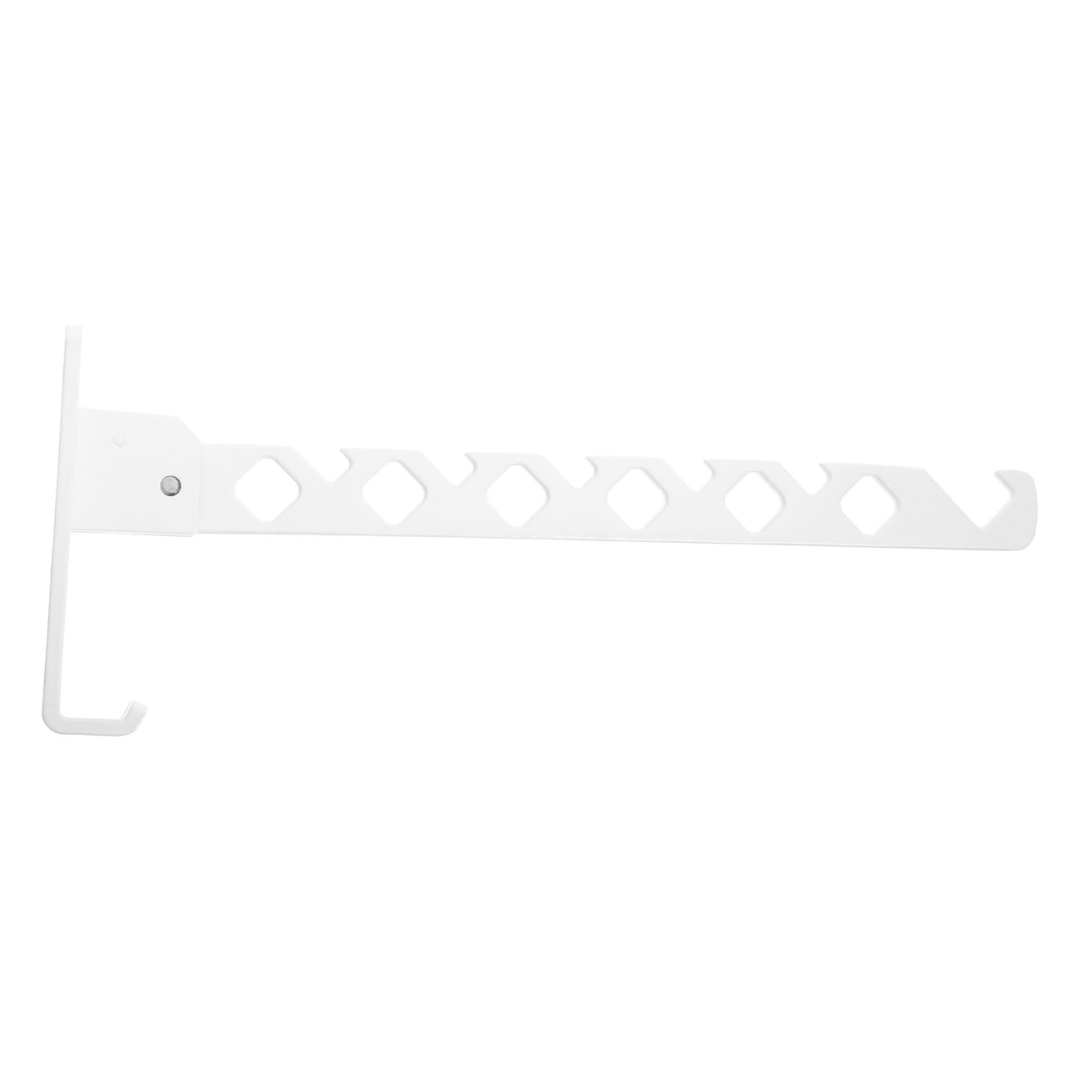 Space-Saving Wall-Mounted Clothes Drying Rack Metal Foldable Coat Hangers White Easy Install