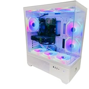 White RGB Gaming PC i5-10500 (10th GEN) 6-Core 4.5GHz, 32GB DDR4 RAM, 512GB SSD, RTX 3050 8GB, Windows 11 Pro, WiFi – High-Performance Desktop Computer for Gaming, Streaming, Content Creation