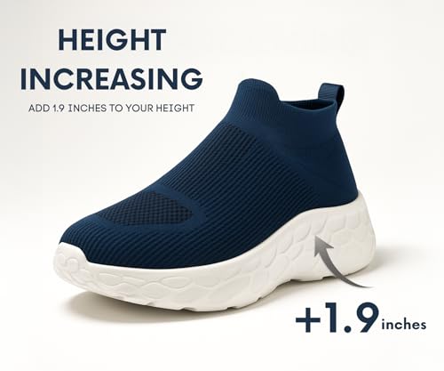 Image of Kraasa Walking Shoes for Men Height Increasing Sports Shoes Ultra Grip Soft Sole Gym Shoes Workout Lightweight Running Shoes for Men