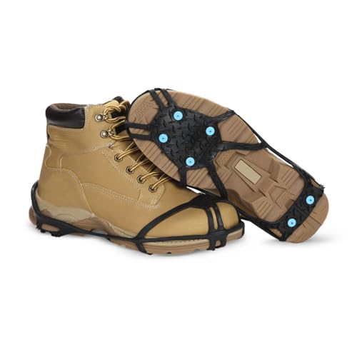 Due North Light Industrial Footwear Traction Aids, Tungsten Carbide Ice Cleat Spikes, Lightweight Full-Foot, Rubber, Unisex, L/XL, V3550170-L/XL
