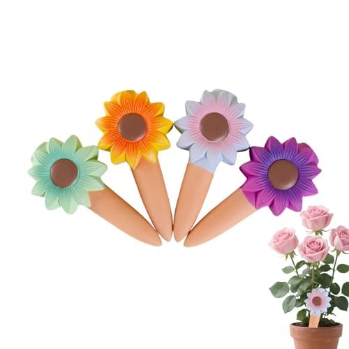 Self-Watering Pot Insert, Pack of 4 Terracotta Indoor & Outdoor, Self-Watering Spikes for Indoor Plants - For Potted Plants, Planters, Garden, Patio, Home, Living Room