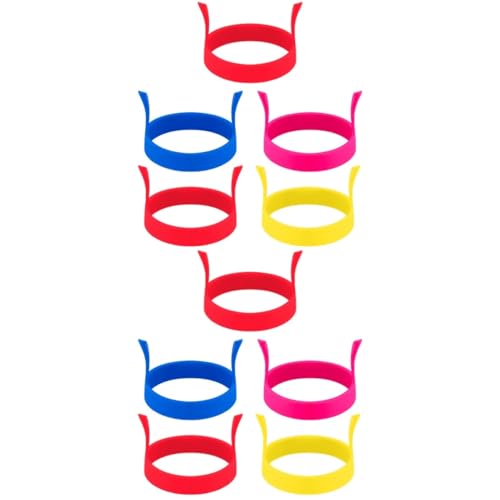 Luxshiny 10 個 オムレツ 型 目玉焼き 卵 リング シリコン リング ハンドル付き 卵 型 卵 型 パンケーキ リング 調理 型