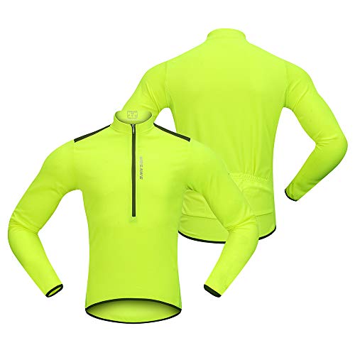 Andoer Camisa de manga comprida masculina de ciclismo primavera outono meio zíper MTB ciclismo