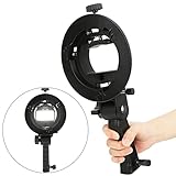 【Compatibilidad versátil】Compatible con una amplia gama de accesorios, el soporte de mano para linterna se conecta con paraguas reflectantes, cajas de luz y otros accesorios de estudio, lo que lo convierte en una opción versátil para los fotógrafos.