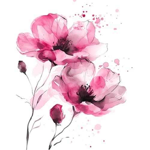 ti-flair Servietten Papier 33x33cm 3-lagig 20 Stück - hochwertig & nachhaltig - Einweg Papierservietten für Feier Hochzeit Geburtstag Tischdeko Frühling Sommer Party - Aquarell Mohn Blumen Motiv Rosa