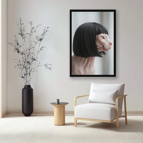 Poster amusant chat sphinx avec perruque idée cadeau originale - 7