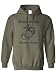 United States Marine Corps Adult Hooded Sweatshirt-Military Green (Black Text) - X-Large