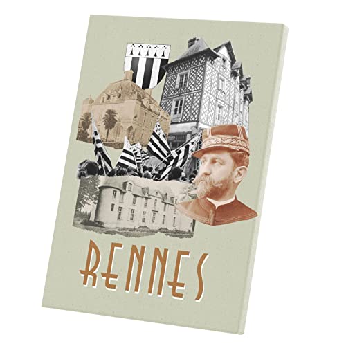 Tableau Rennes Collage Ville France Bretagne Toile Imprimée 40x56 cm