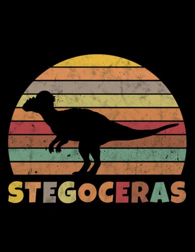Jounal Notebook: Dinosaur Stegoceras dinosaurs dino prehistoric Cretaceous present: 100 Pages Lined 8.5 x 11 Inches