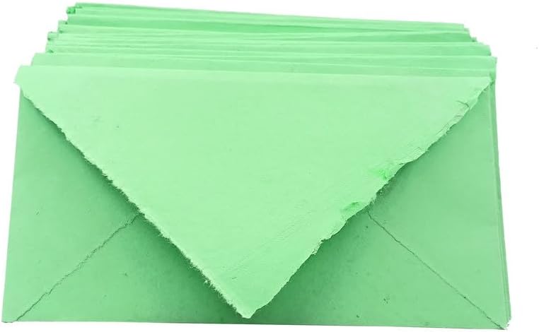 Miniatura 7 de Sobres de papel de algodón hechos a mano con borde para escritores, invitaciones, anuncios, papel Khadi reciclado grueso de 150 GSM, multicolor,
