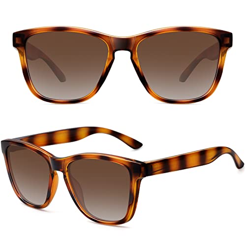 MEETSUN Polarized Sunglasses for Women Men Trendy Classic Designer Retro Driving Sun Glasses - Brown Tortoise/Brown