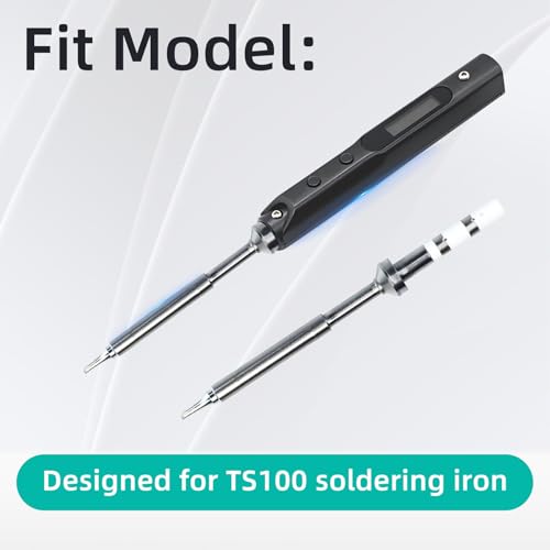 Image of TS100 Soldering Iron Tip, Portable Mini Electric Soldering Iron Tip Replacement, Welding Tool Rapid Heating Tip for TS100 Soldering Iron (TS100-BC2)