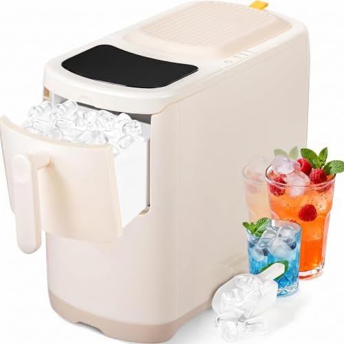 Image of Antarctic Star Portable Countertop Ice Maker, 18Lbs /24H Self-Cleaning Ice Machine, One-Touch Operation with Ice Scoop Included, for Home Kitchen Office, White