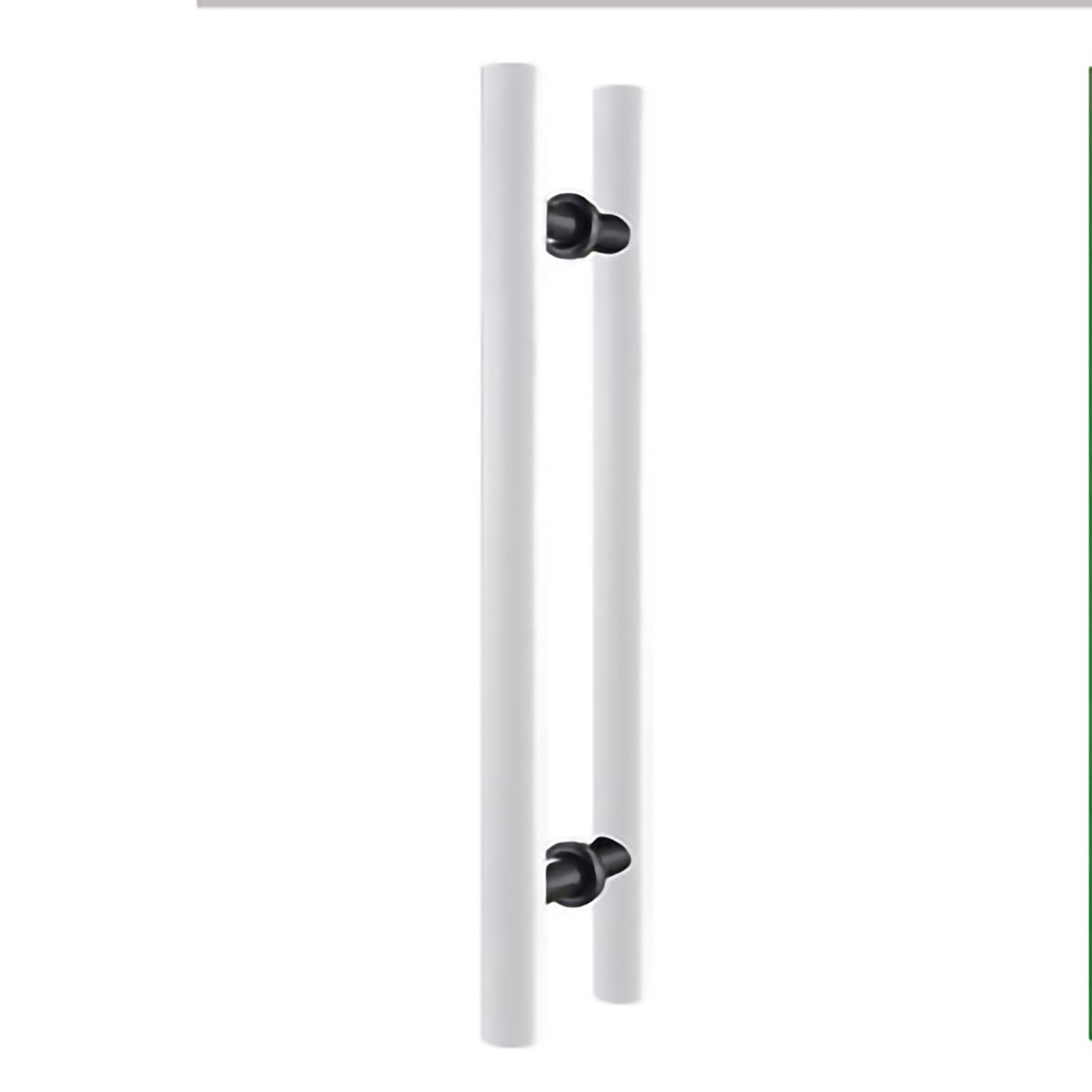Poignée de porte bois blanc chromé poli au design moderne et robuste