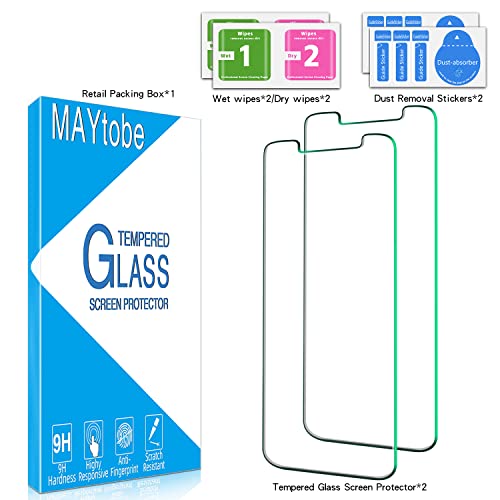 Image of MAYtobe 2 Pack Screen Protector For iPhone 11 Pro, XS, X Tempered Glass | 9H Hardness, Anti Scratch, Bubble Free, Easy to Install