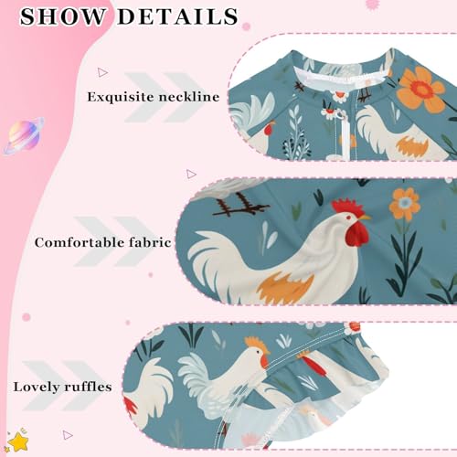 Image of Girls One Piece Swimsuits Long Sleeve Swimsuit Zipper Bathing Suits Swimwear