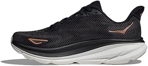Hoka Women's Clifton 9 Sneaker, Black/Rose Gold, 8 | Image 4