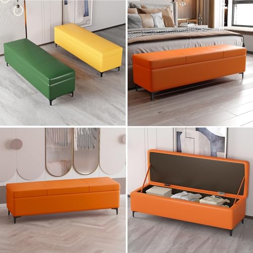 Banc de rangement en cuir résistant pour optimiser une petite entrée encombrée - 4
