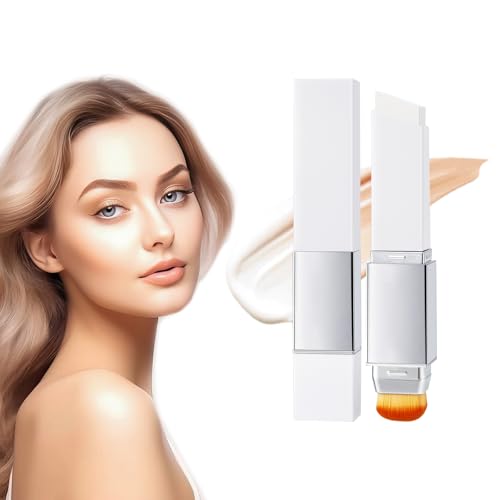 Color-Changing Foundation Stick Dual-Ended Full Coverage Foundation with Ultra-Fine Bristle Brush Create a Lightweight Long-Lasting and Charming Makeup Look 03# MEDIUM 13g