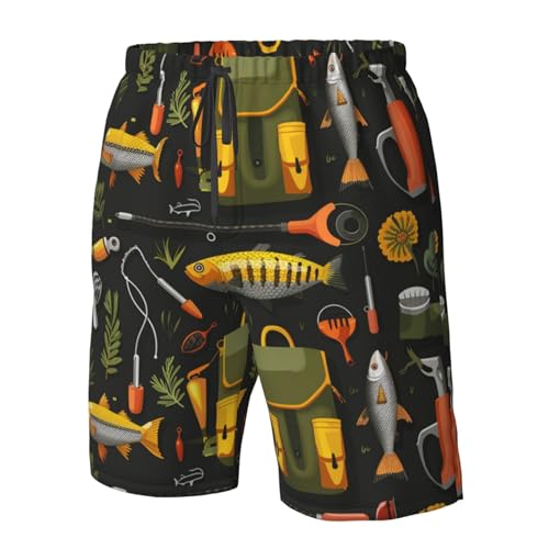 Men's Quick Dry Swim Shorts Fishing Gear Fish Outdoor Camping Green Beach Trunks with Pockets4