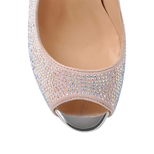 Platform Stiletto Open Peep Round Toe High Heels4