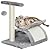PawHut Cat Tree for Indoor Cats Scratching Post Kitten Scratcher Kitty Activity Play Center Sisal Rotatable Top Bar Tunnel Dangling Ball Light Grey