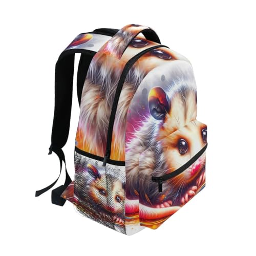 Kids' Backpack, Lightweight Travel Back Pack for Boys Girls Back to School Supplies, 15L, Cute Opossum Anima2