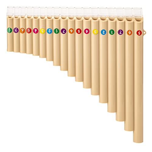 Deekec 18 Pipes Pan Flute C Key - Beginner-Friendly Instrument with Enhanced Mouthpiece Design for Easy Play