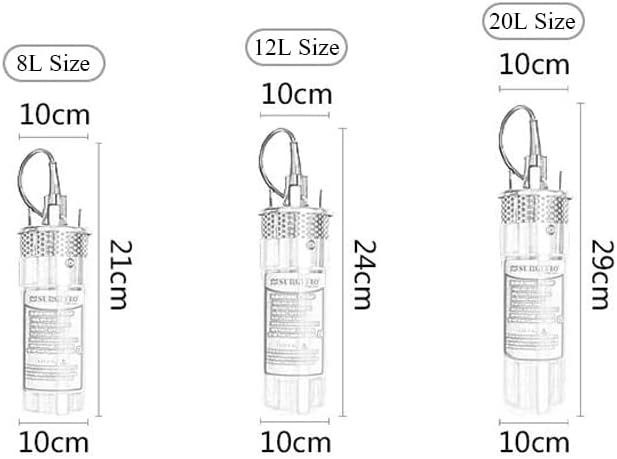 Mini Submersible Portable Electric Water Pump 12V/24V Large Flow Lift=70M Mini Submersible Solar Energy Water Pump Outdoor Garden Deep Well Car Wash Bilge Cleaning(24V 20L)
