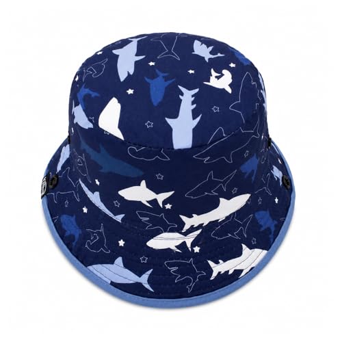 Image of VRITRAZ Unisex Kids Printed Bucket Hat | UV Protection Sun Hat with Adjustable Chin Strap & Summer Beach Travel Outdoor Cap for Toddlers & Children (4-12 Years)