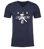 McGuire Twins Garb Mens V Neck Derek Jeter AIR Shirt T-Shirt Small Blue