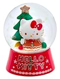 Kurt S. Adler 45MM Hello Kitty Christmas Snow Globe with Christmas Tree, Red Base, Holiday Decorative Water Globe