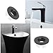 2 Pcs Sink Overflow Ring Brushed Nickel Bathroom Vanity Sink Overflow Cover Insert in Round Trim Cap Brass Material Kitchen Bathroom Sink Accessories for Home,Sink,Bathroom(Black)