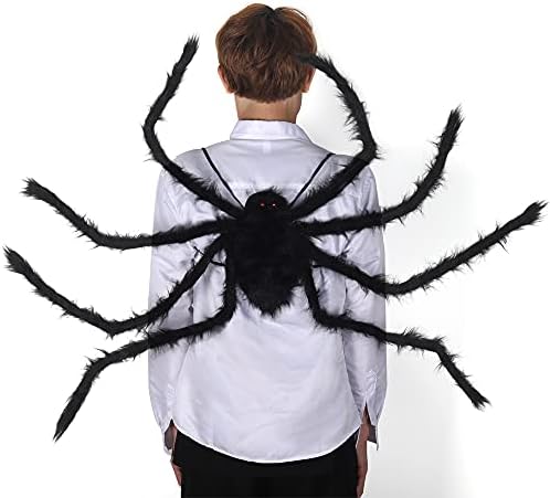 smanyanl 2PCS Halloween Giant Spider Decorations, Large Black Spider Legs for Adults Fake Realistic Hairy Spider Backpack Indoor Outdoor Yard Party