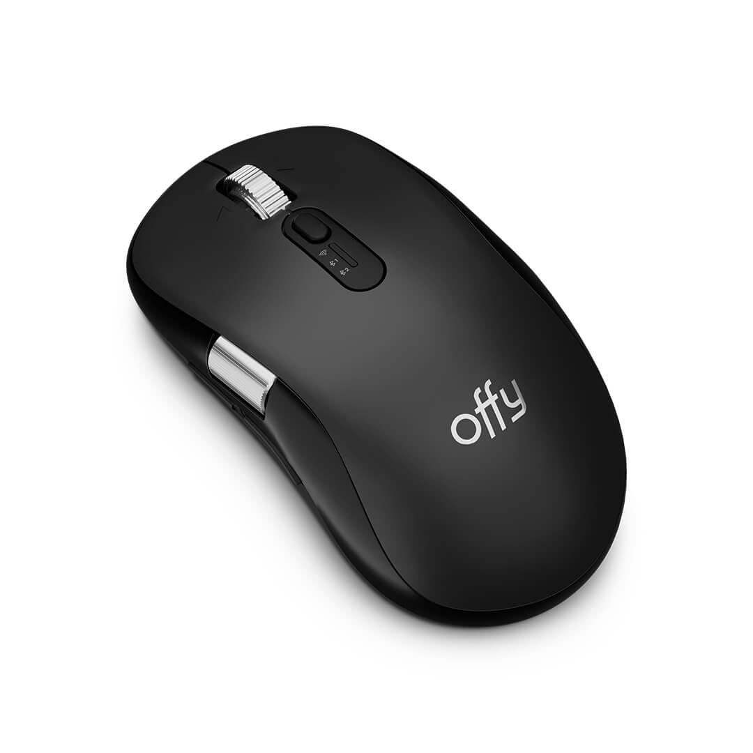 Offy Lexi Souris sans fil Bluetooth 4800 dpi, design compact, batterie rechargeable USB-C 100h, compatible Windows Mac Linux iPad Android