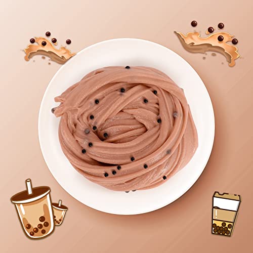 Xilypely Butter Slime Milk Tea Clear Crystal Putty Crunchy Slime Kit For Girls, Diy Sensory Stress Relief Toys, Soft Non-Sticky And Glossy Bubble Slime Supplies, Surprise Birthday Party Favors #TOP3