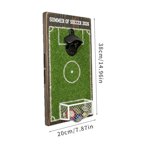 Ouvre-bouteille de bière terrain de foot avec collecteur capsules