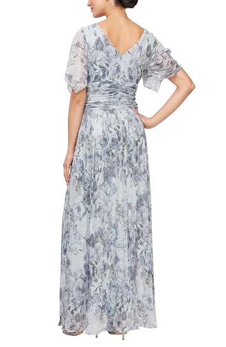 Image of S.L. Fashions Women's Long A-line Mother of The Bride Dress with Ruched Waist (Petite and Regular Sizes)