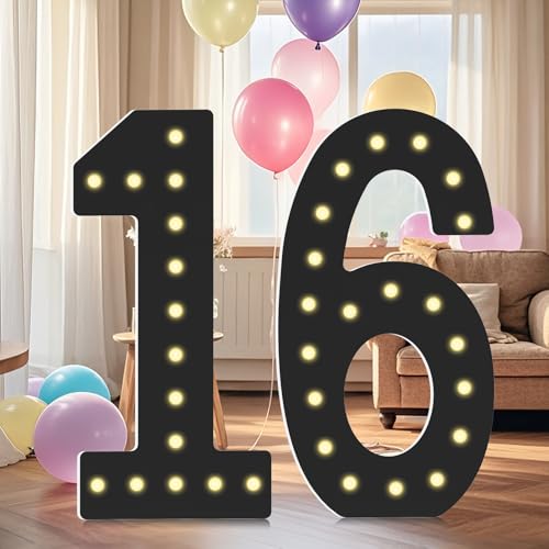 Chiffres géants lumineux de 1,2 m de haut pour votre fête de 16 ans