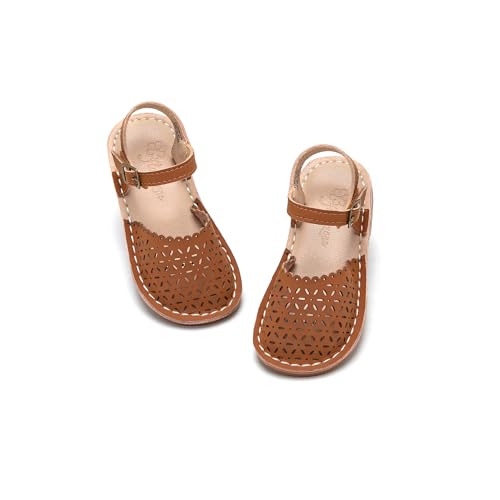 Image of Flaryzone Girls Sandals Closed Toe Summer Flats Dress Sandals Shoes Toddler /Little Kid